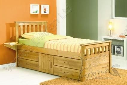 Verona 5'0 Ferrara Bed with storage on One Side | Antique"