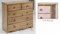 Verona Childrens Chest of Drawers 3 + 2 Drawer| Pink