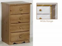Verona Bedside Chest 4 Drawer | White