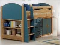 Verona Children Midsleeper Set with Cupboard | Blue