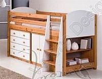 Verona Childrens Midsleeper Set with Cupboard | White