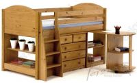 Verona Childrens Midsleeper with Pullout Desk | Antique