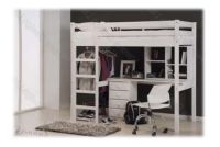Verona Rimini Childrens High Bed with Student Package and Bedside Cabinet | White