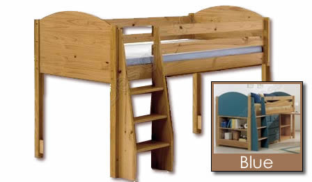 Verona Childrens Midsleeper Bed Frame Only | Blue